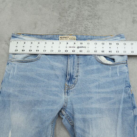 Alcott Jeans Mens Size 32x30 Blue Slim Fit Flex Denim Pants Distressed Fading - Picture 13 of 16